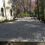 Herringbone pattern paver patio