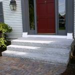 Granite slab steps with paver walk
