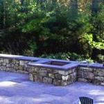 New England Fieldstone Wall with Bluestone Cap and Planter