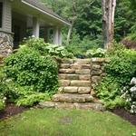 New England fieldstone steps - hand selected stone for riser and tread