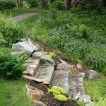 Antique (aged) granite slab steps