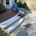 Custom radius cut Woodbury Grey Granite  slab steps